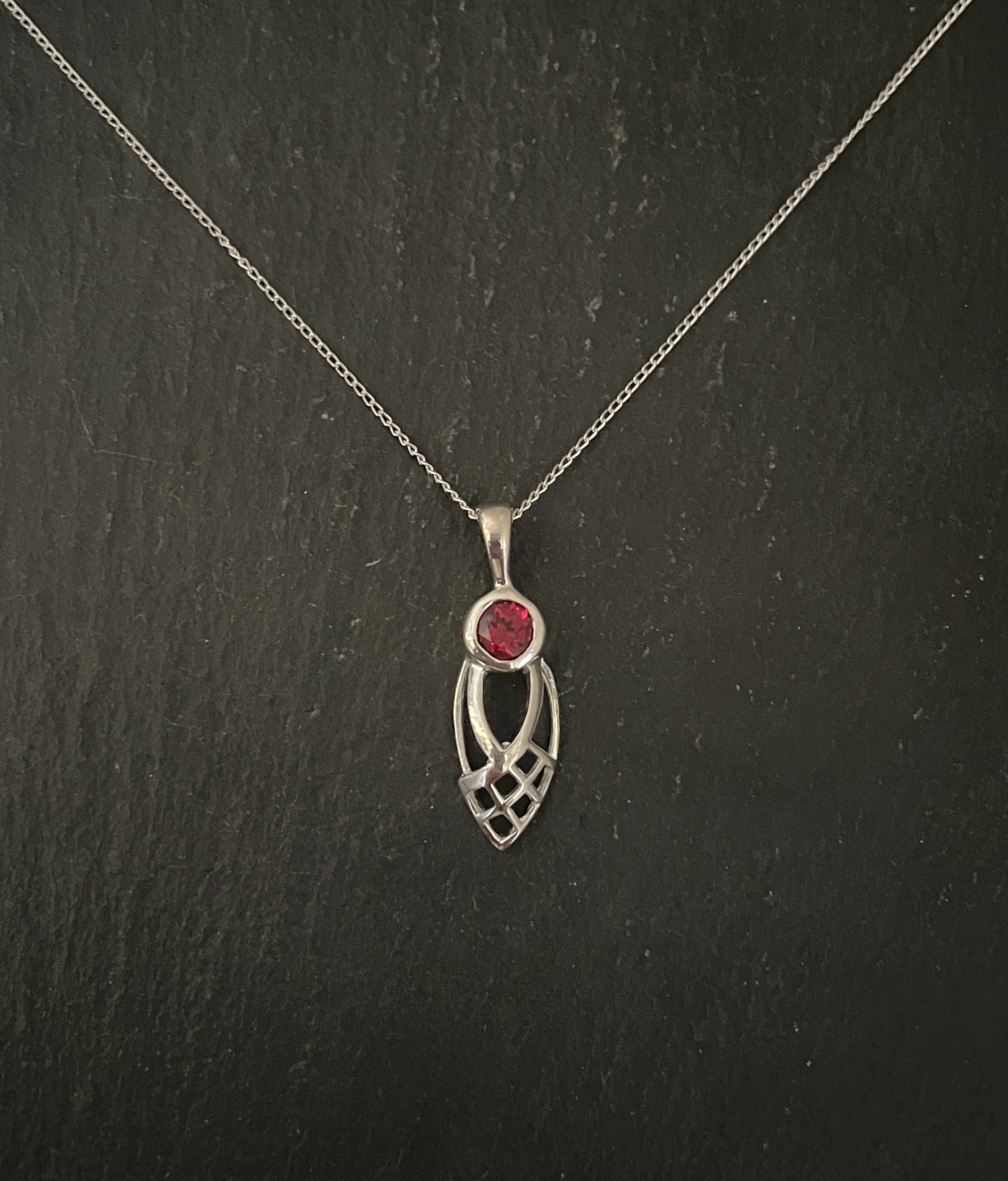 Garnet and Silver Pendant image 0