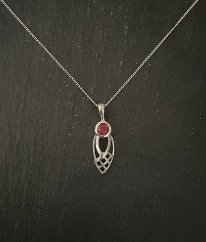 Garnet and Silver Pendant image 0