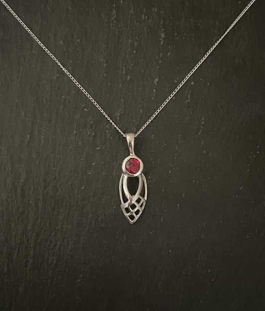 Garnet and Silver Pendant image 0