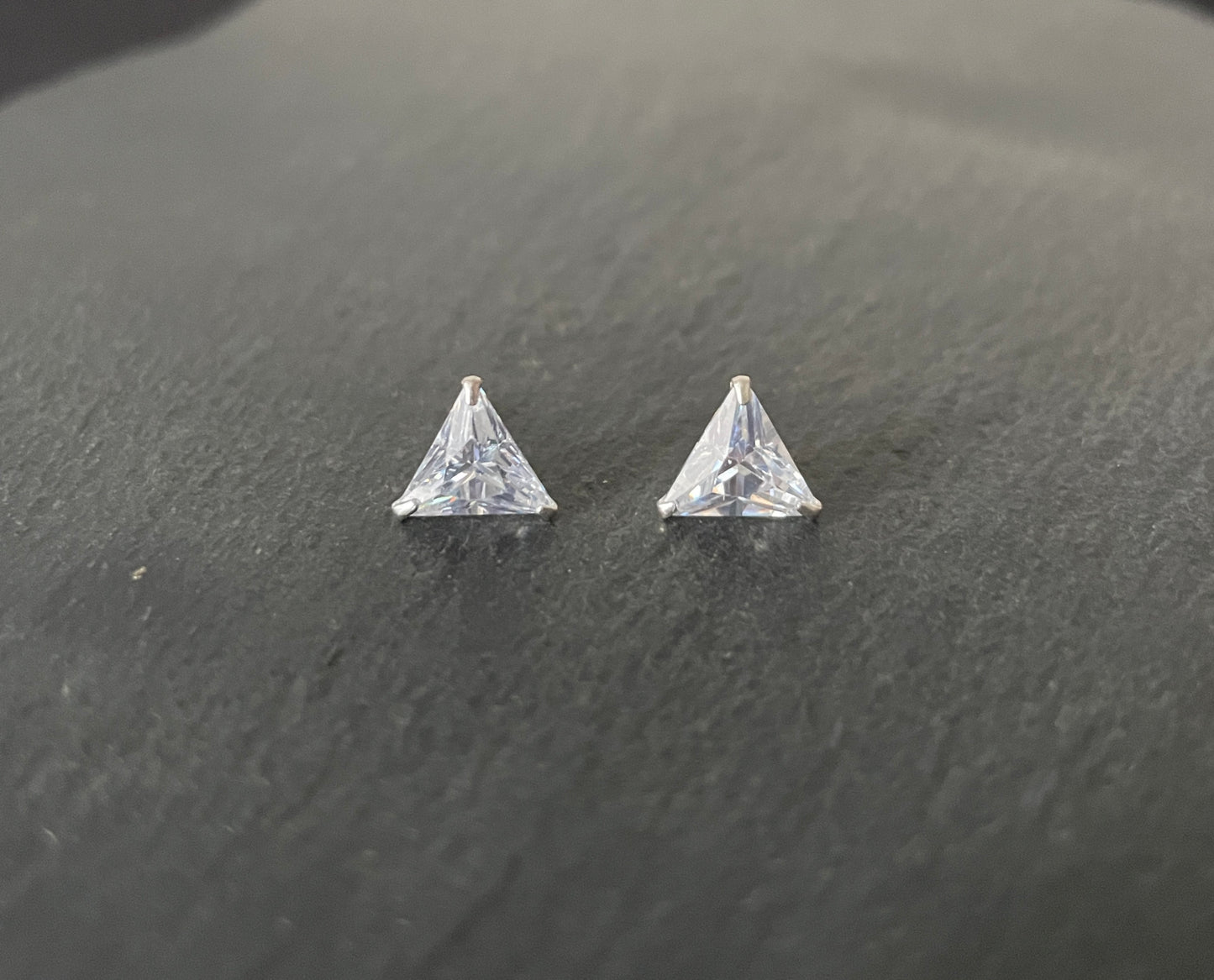 Cubic Zirconia Triangle Studs image 0