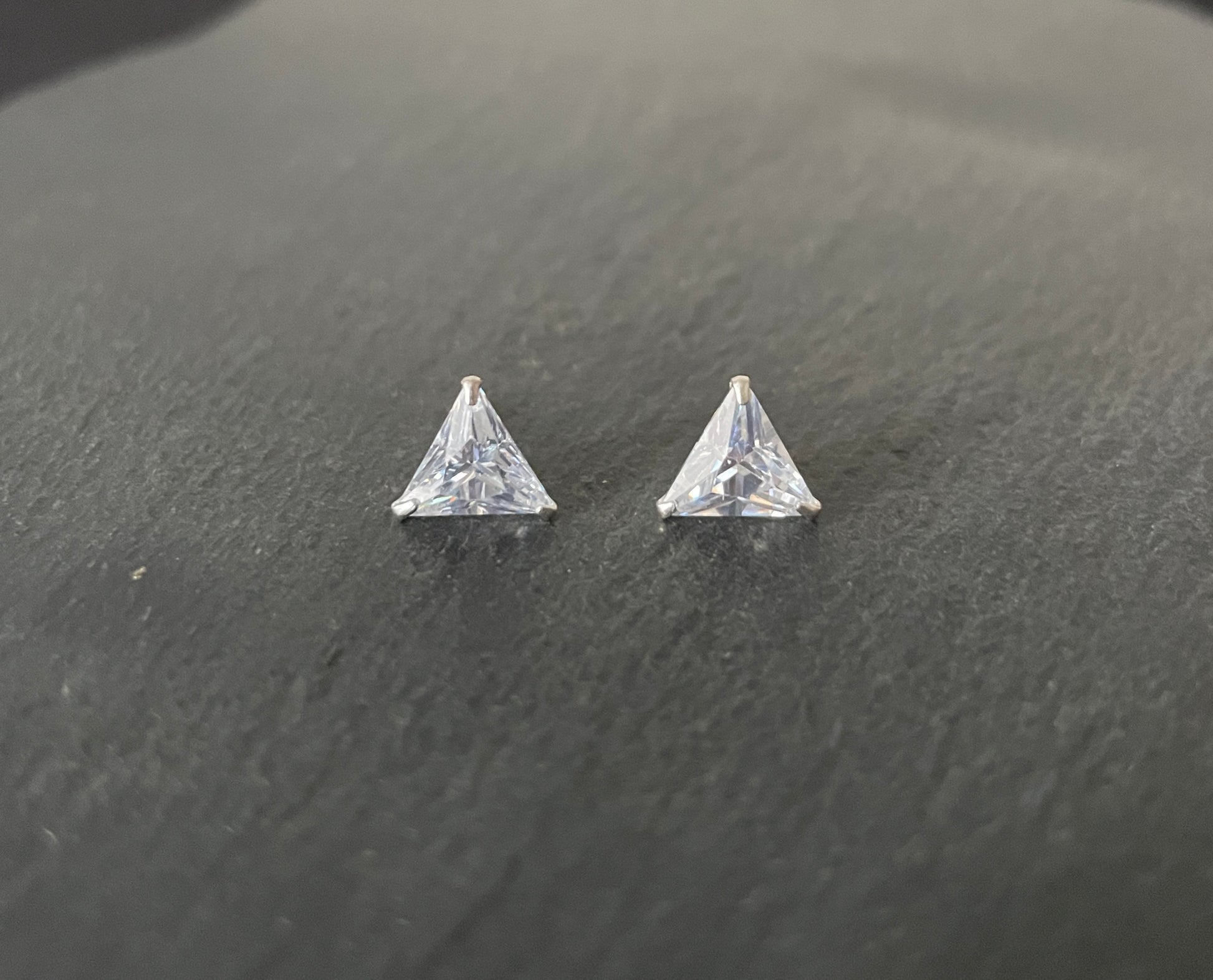 Cubic Zirconia Triangle Studs image 0