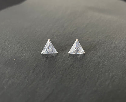 Cubic Zirconia Triangle Studs image 0