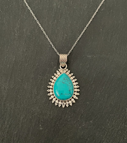 Turquoise and Silver Pendant image 0