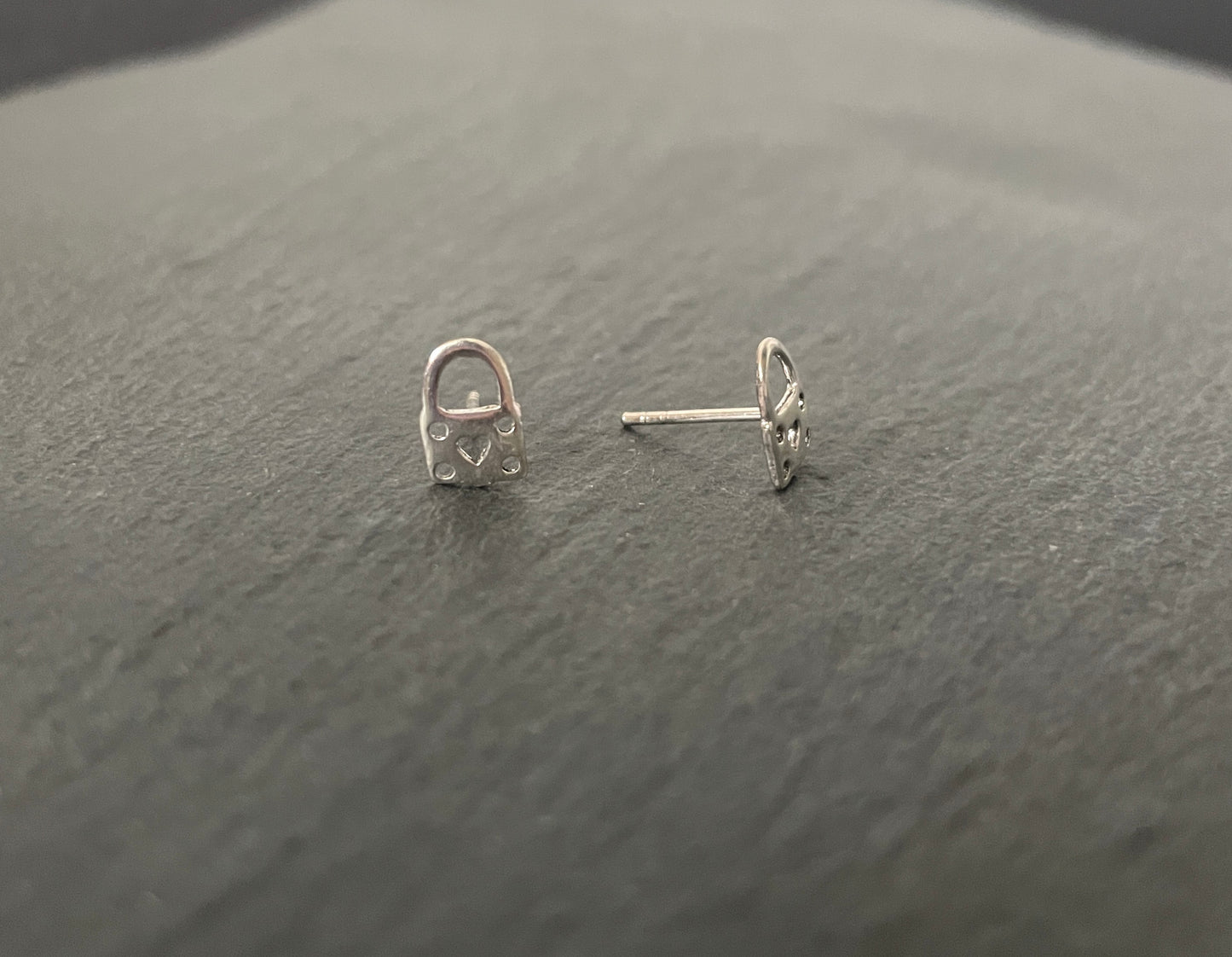 Silver Padlock Studs image 1