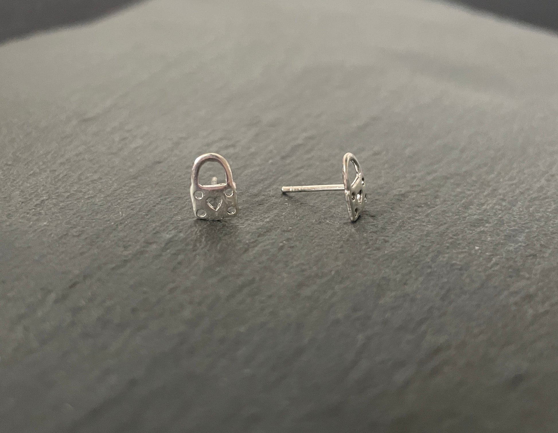 Silver Padlock Studs image 1