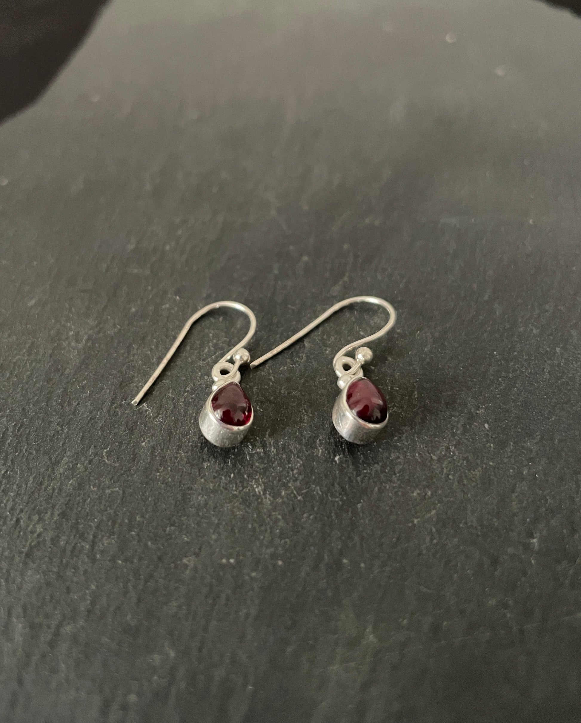 Teardrop Garnet Drop Earrings image 1