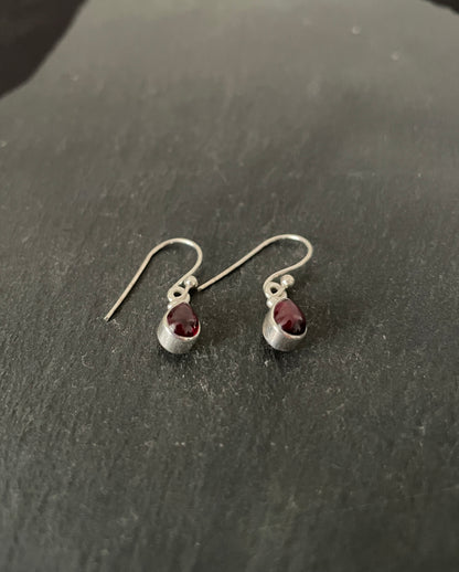 Teardrop Garnet Drop Earrings image 1