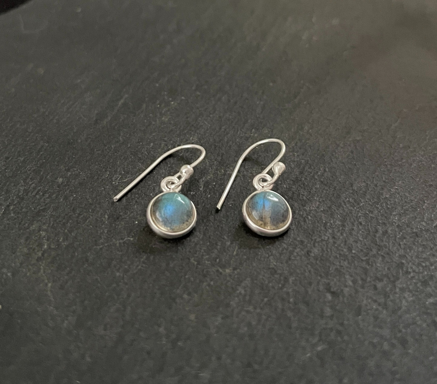 Round Labradorite Earrings image 1