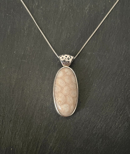 Fossiliferous Limestone Oval Pendant image 0