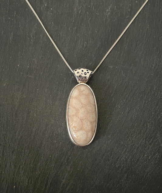 Fossiliferous Limestone Oval Pendant image 0