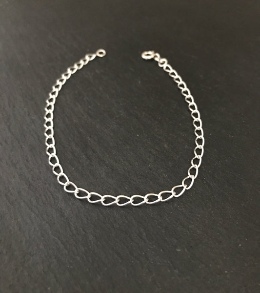 Sterling Silver Open Curb Chain Bracelet image 1