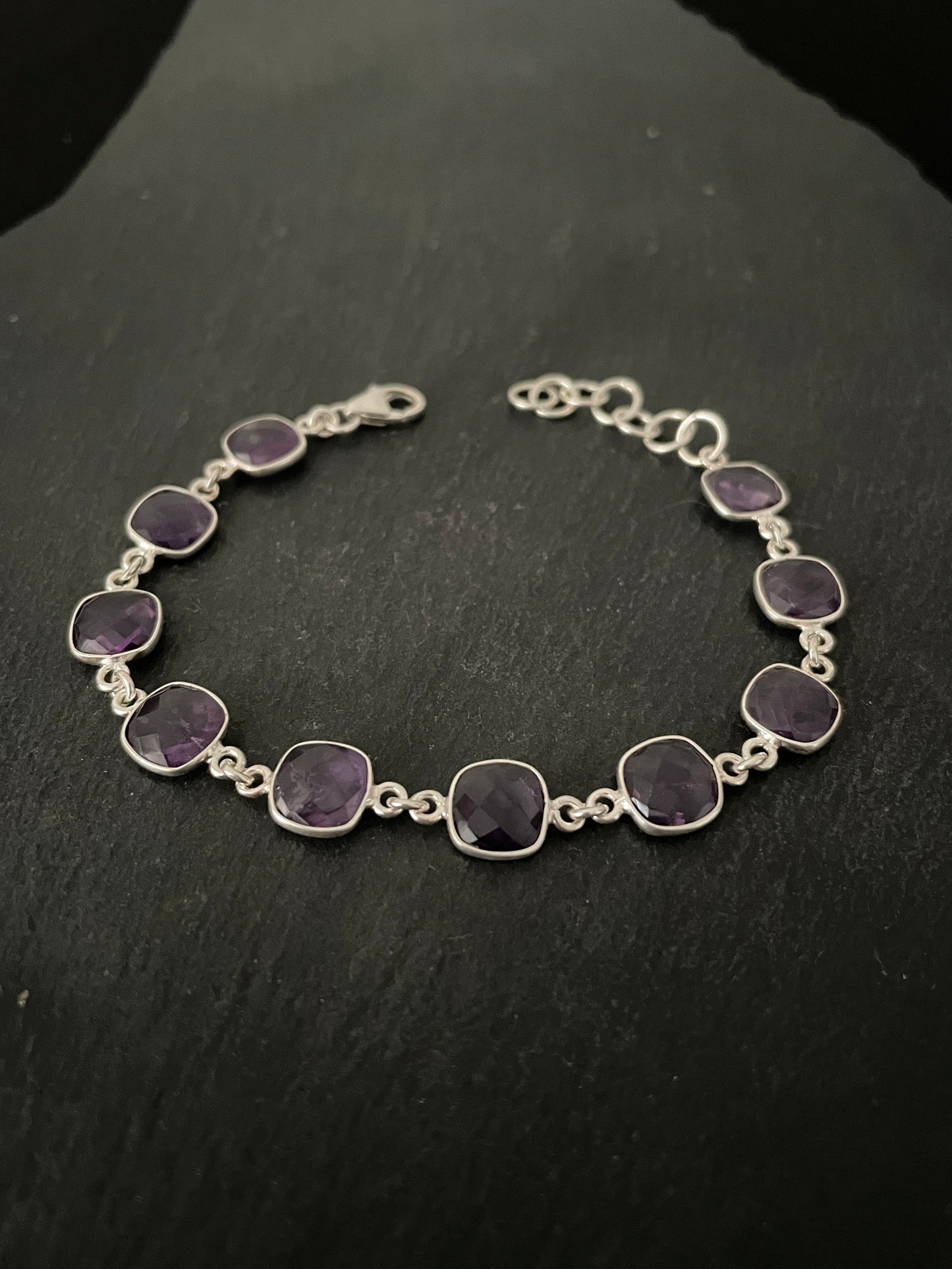 Square Amethyst Bracelet image 0