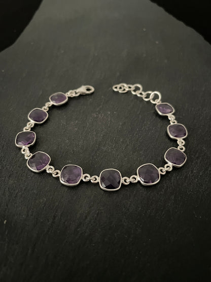 Square Amethyst Bracelet image 0