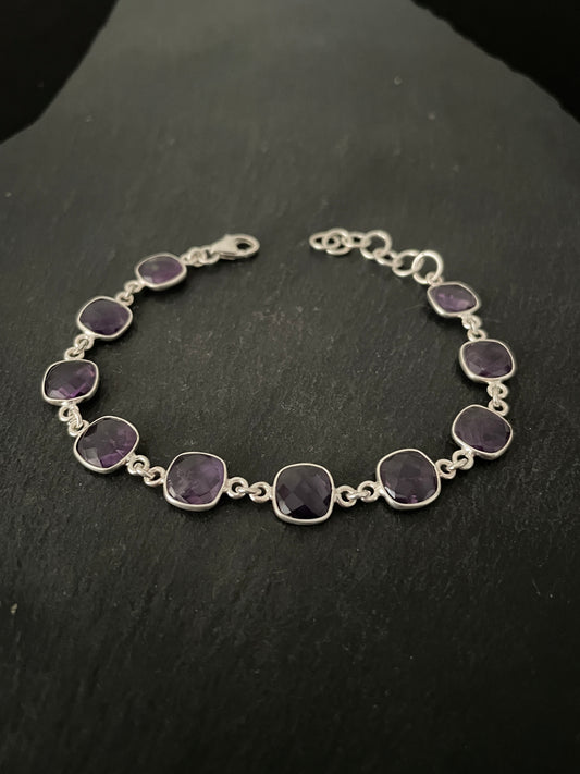 Square Amethyst Bracelet image 0