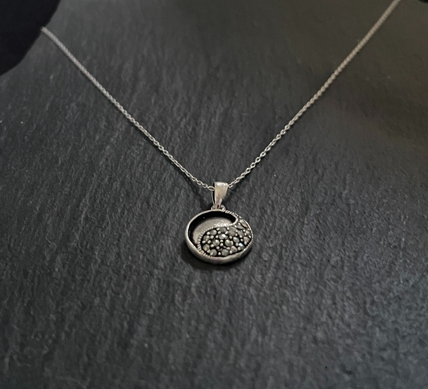 Round Marcasite Pendant image 1