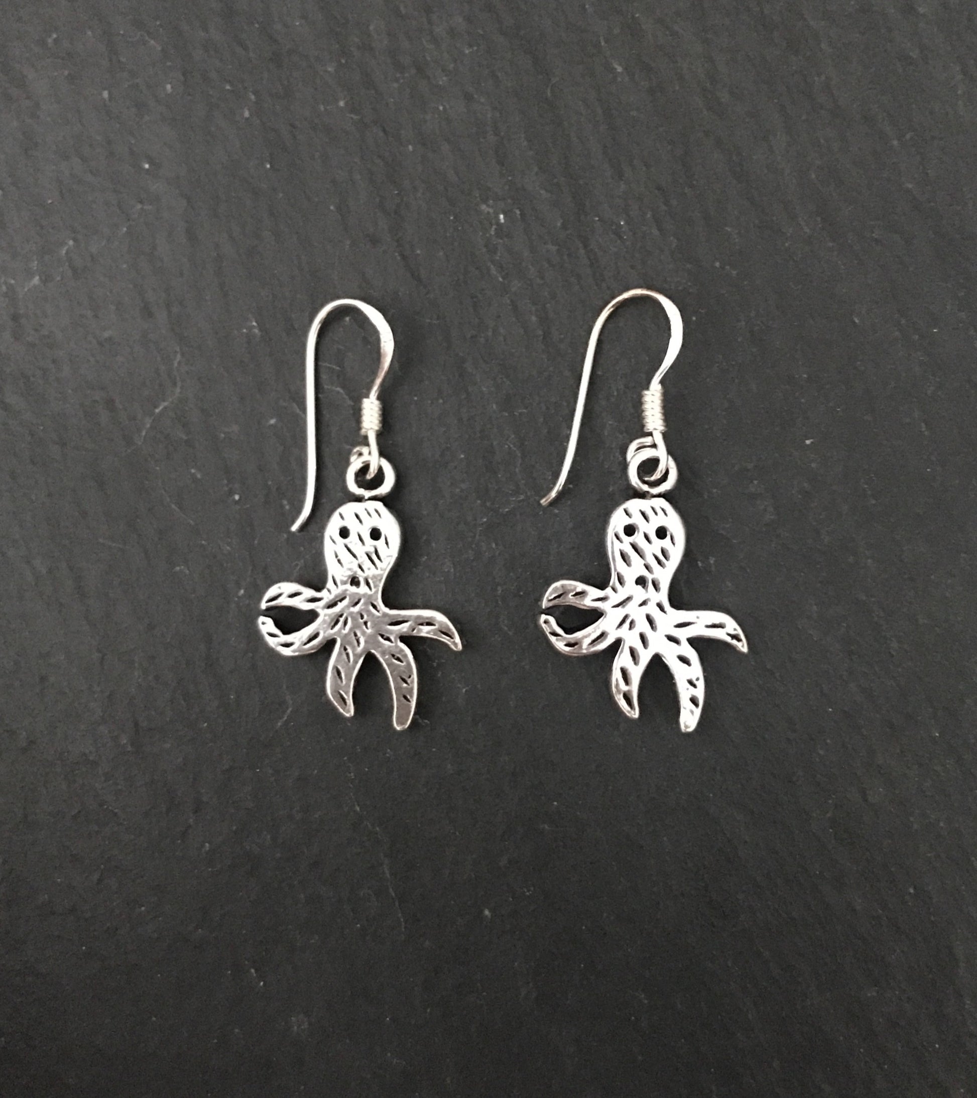 Silver Octopus Earrings image 0