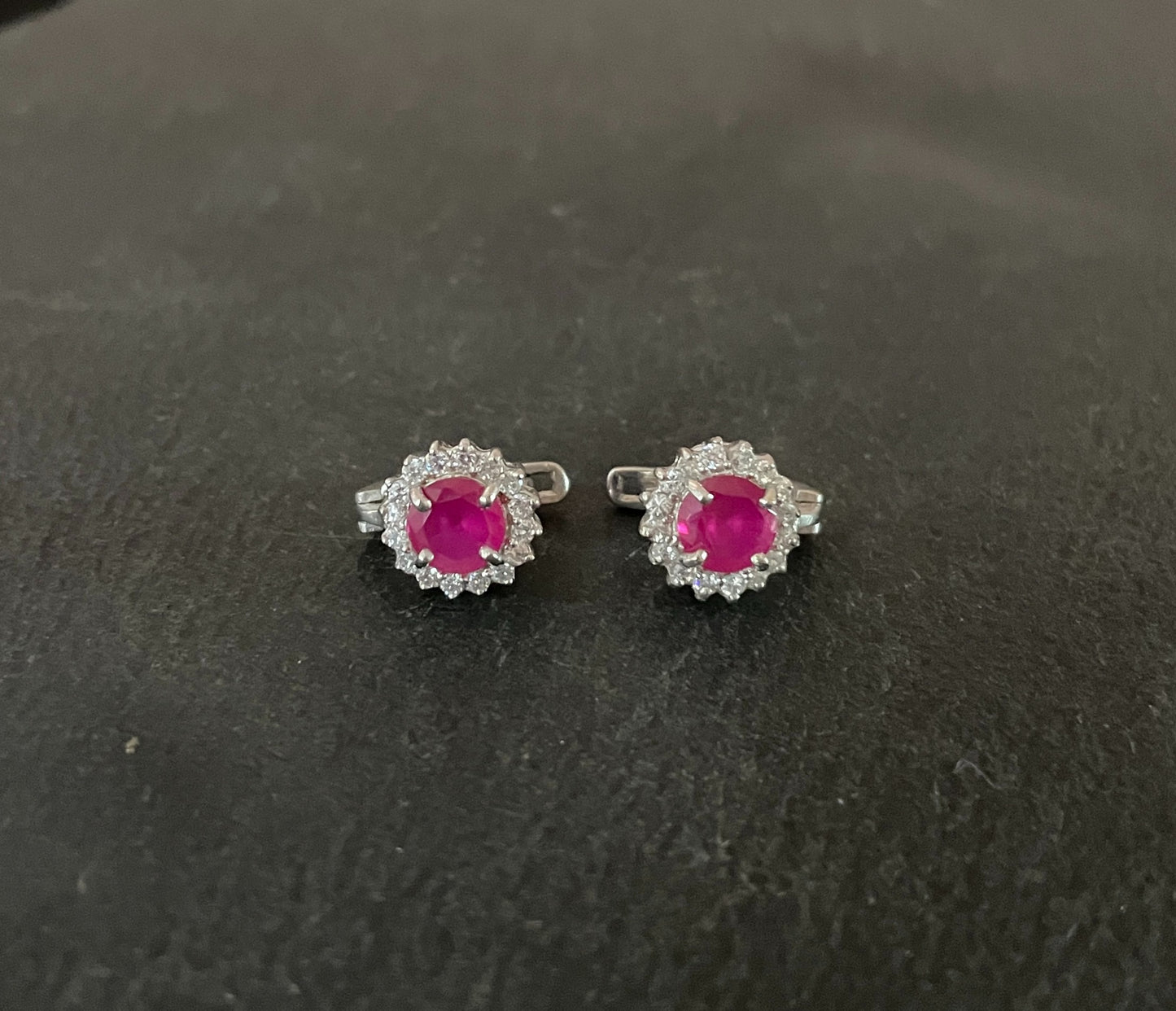 Ruby and Cubic Zirconia Studs image 0