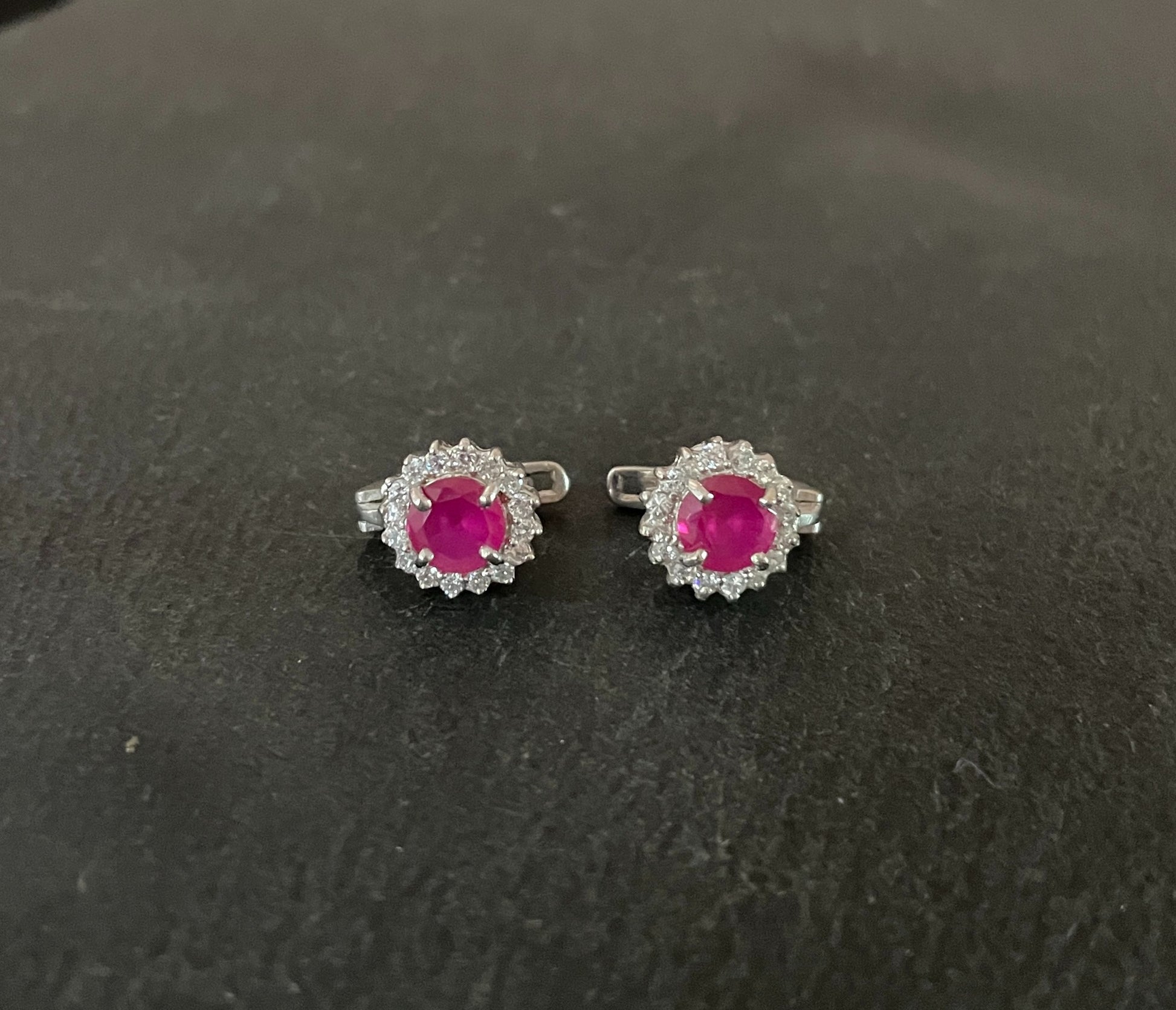 Ruby and Cubic Zirconia Studs image 0