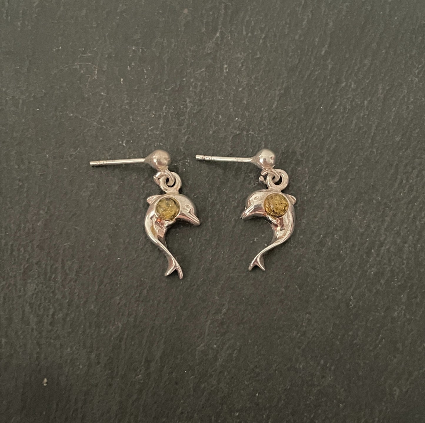 Amber Dolphin Earrings image 0