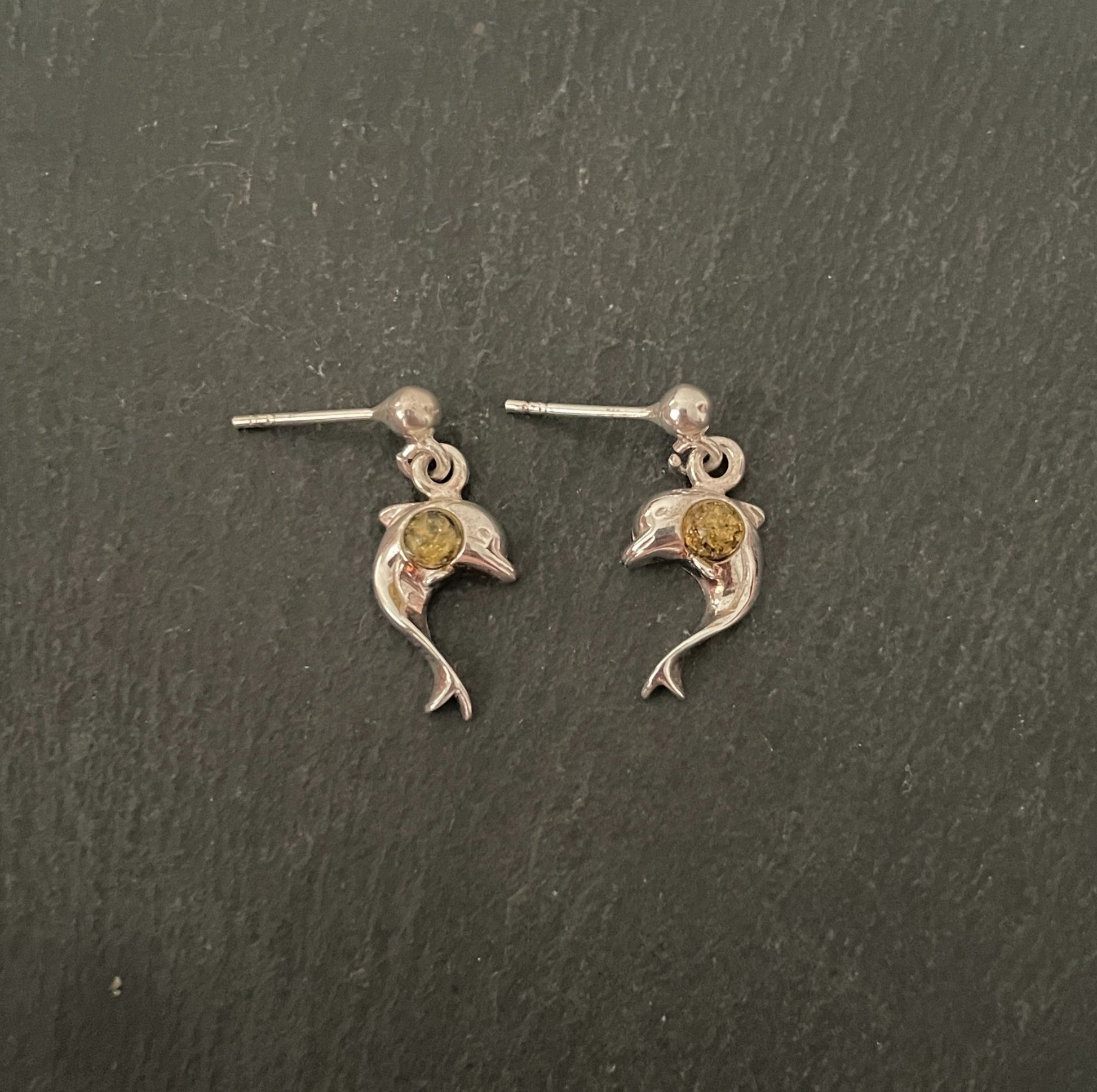 Amber Dolphin Earrings image 0