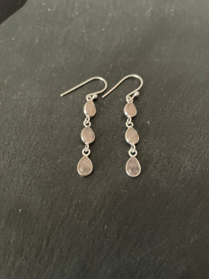 Rose Quartz Teardrop Earrings image 1