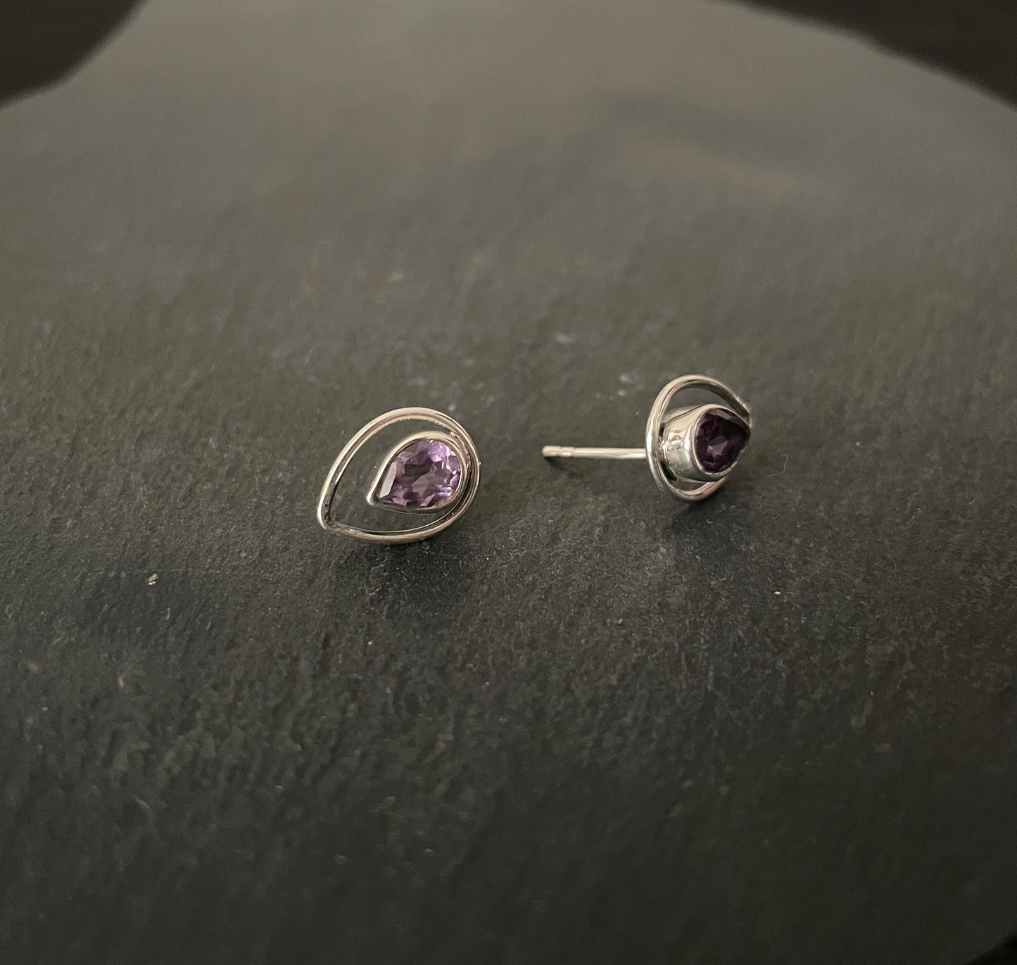 Amethyst Stud Earrings image 1