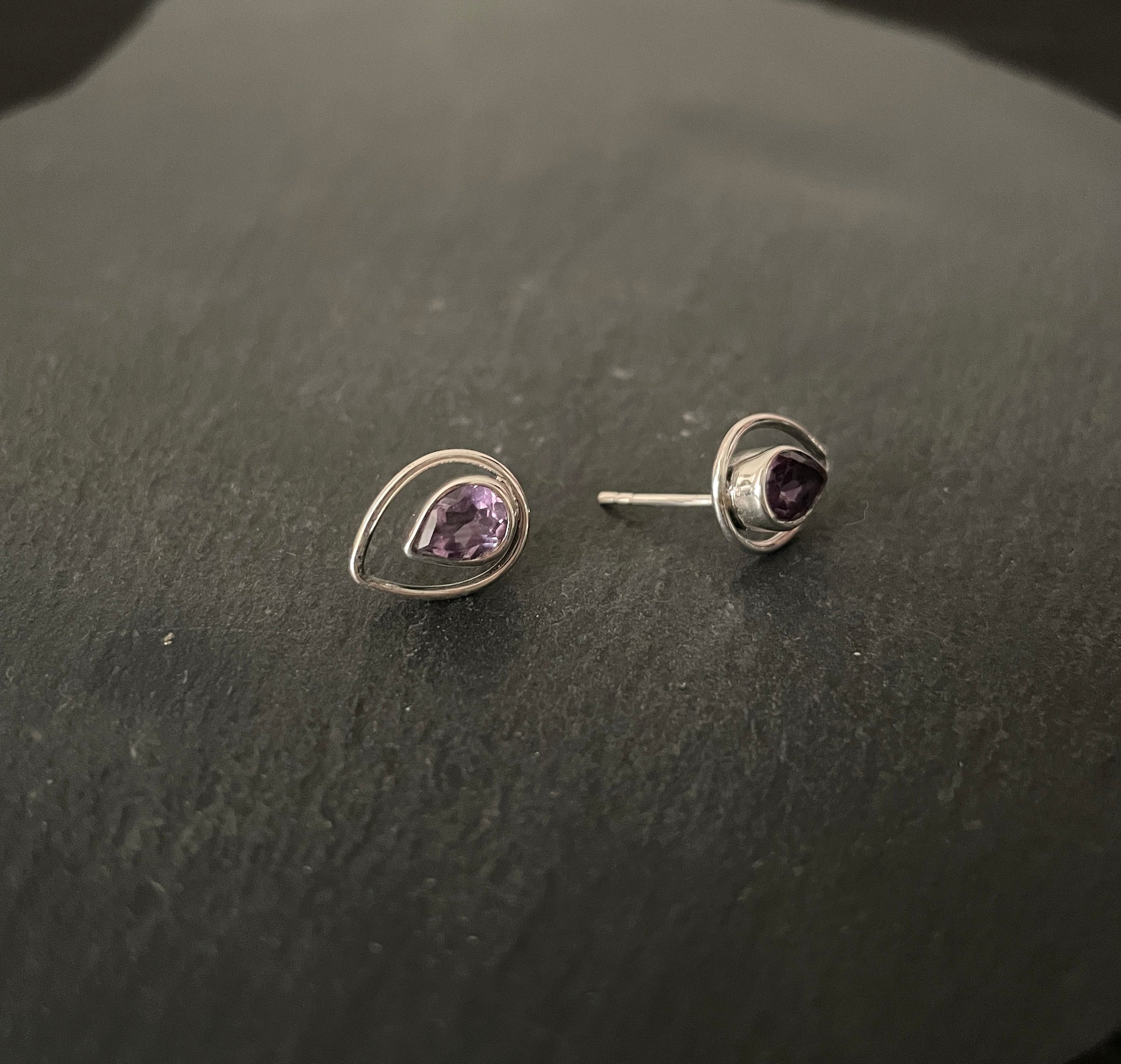 Amethyst Stud Earrings image 1