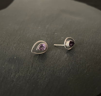 Amethyst Stud Earrings image 1