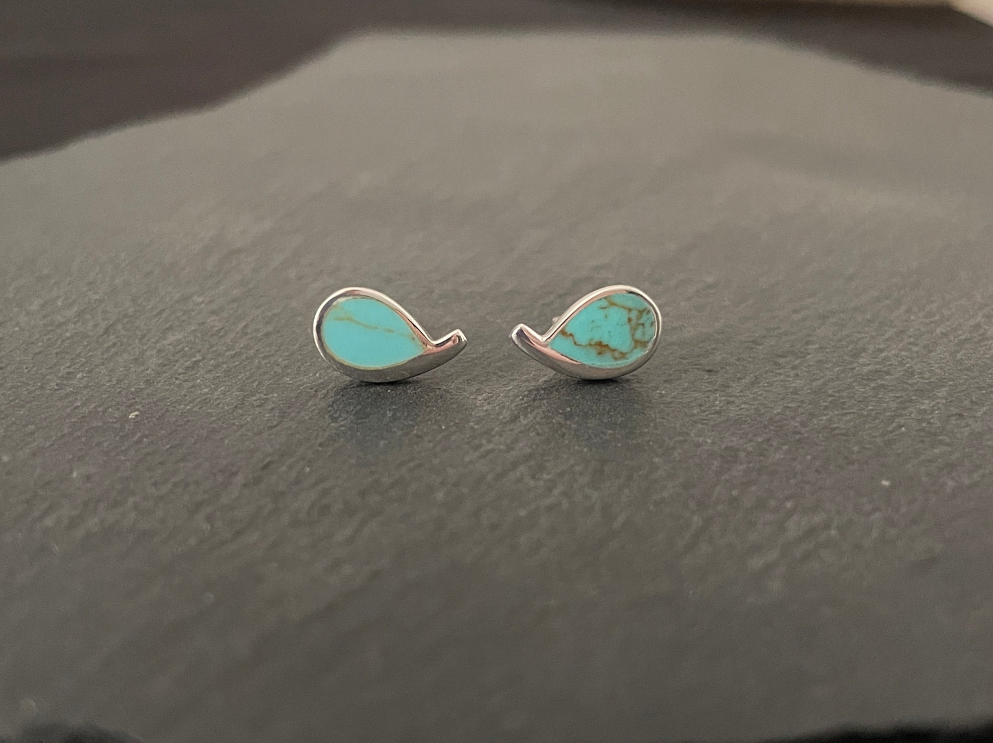 Turquoise Teardrop Stud Earrings image 0