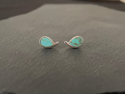 Turquoise Teardrop Stud Earrings image 0