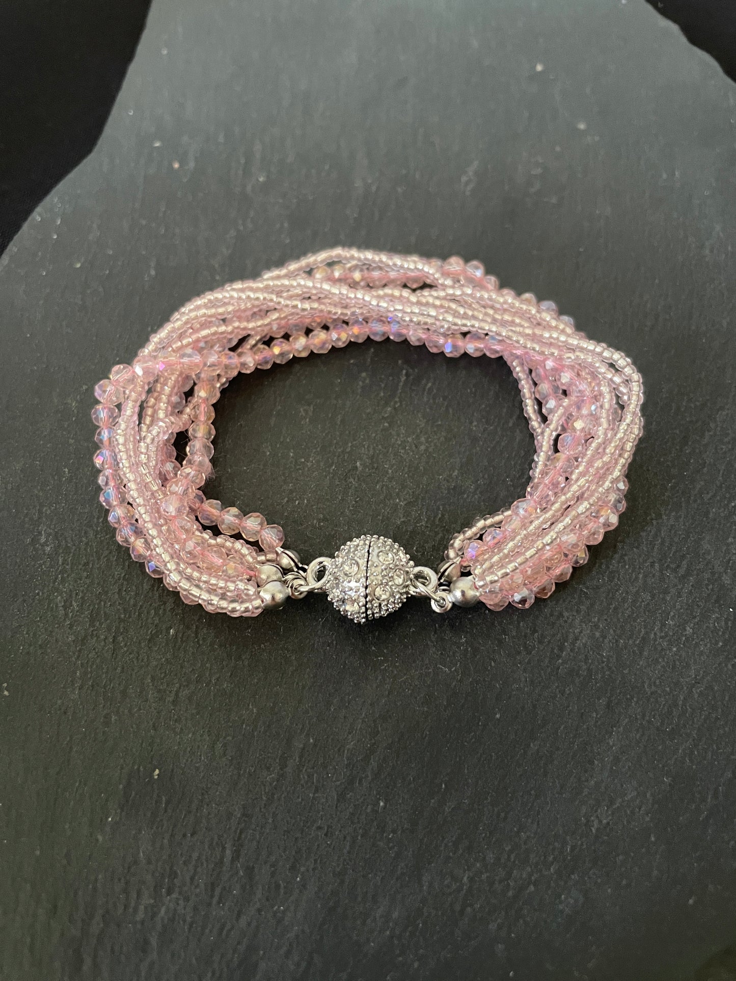 Pink Coloured Bead Bracelet image 0