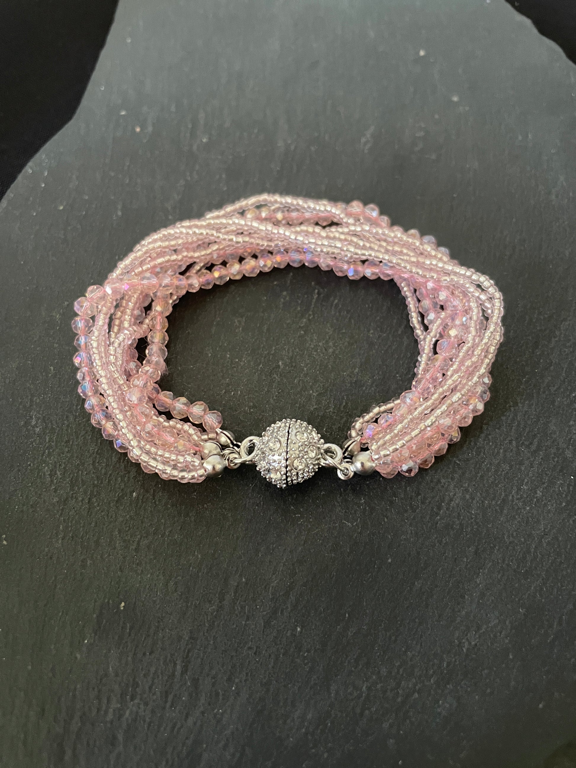 Pink Coloured Bead Bracelet image 0