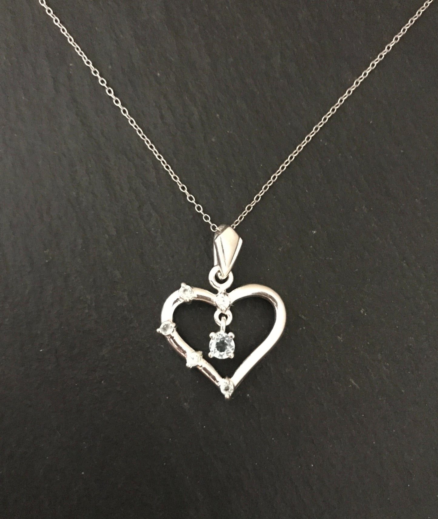 Blue Topaz Heart Pendant image 0