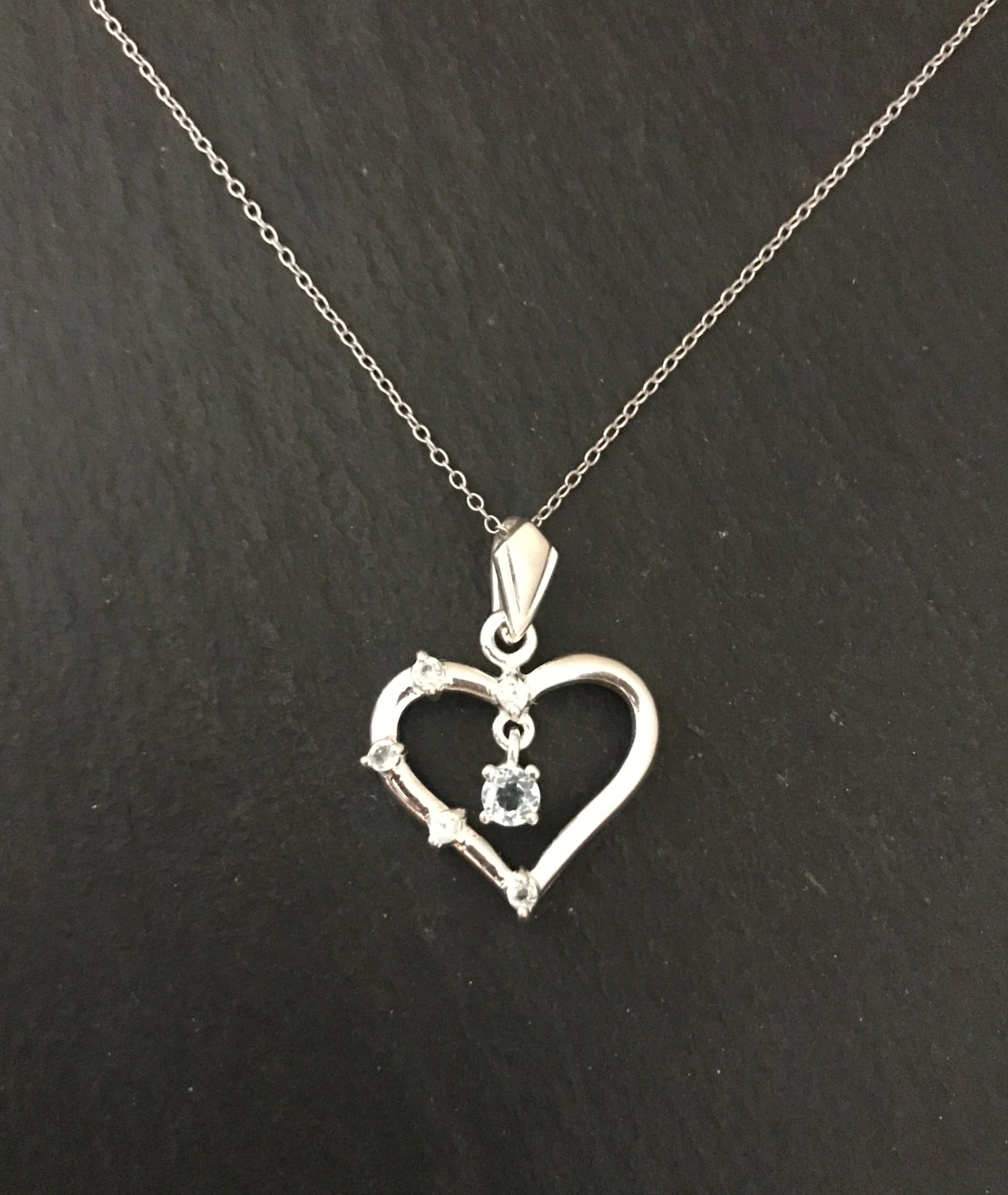 Blue Topaz Heart Pendant image 0