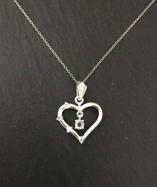 Blue Topaz Heart Pendant image 0