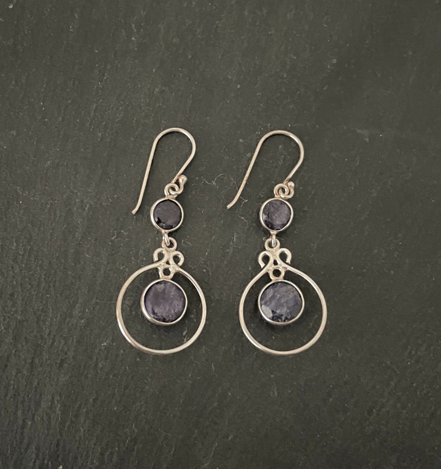 Sapphire and Silver Earrings image 0