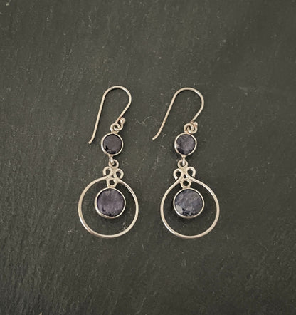 Sapphire and Silver Earrings image 0