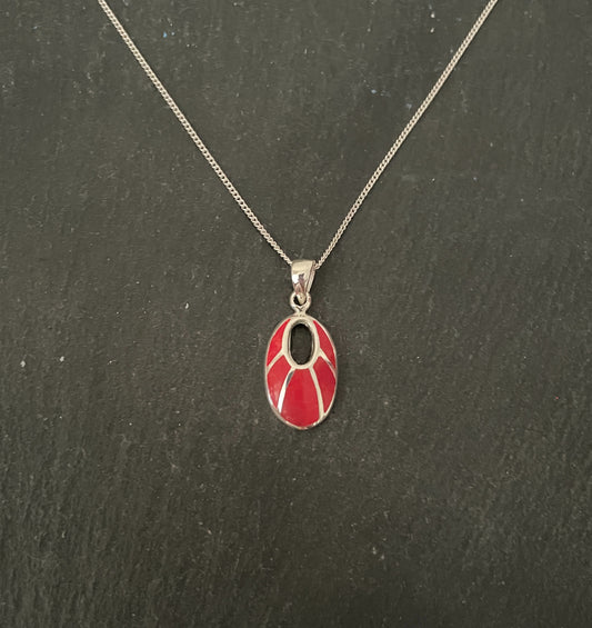 Oval Coral Pendant image 0